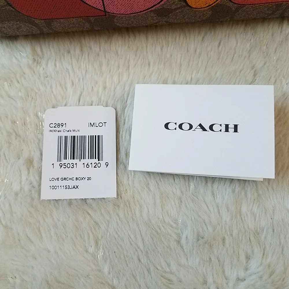 Coach Signature Canvas Cosmetic Pouch with LOVE Graphic